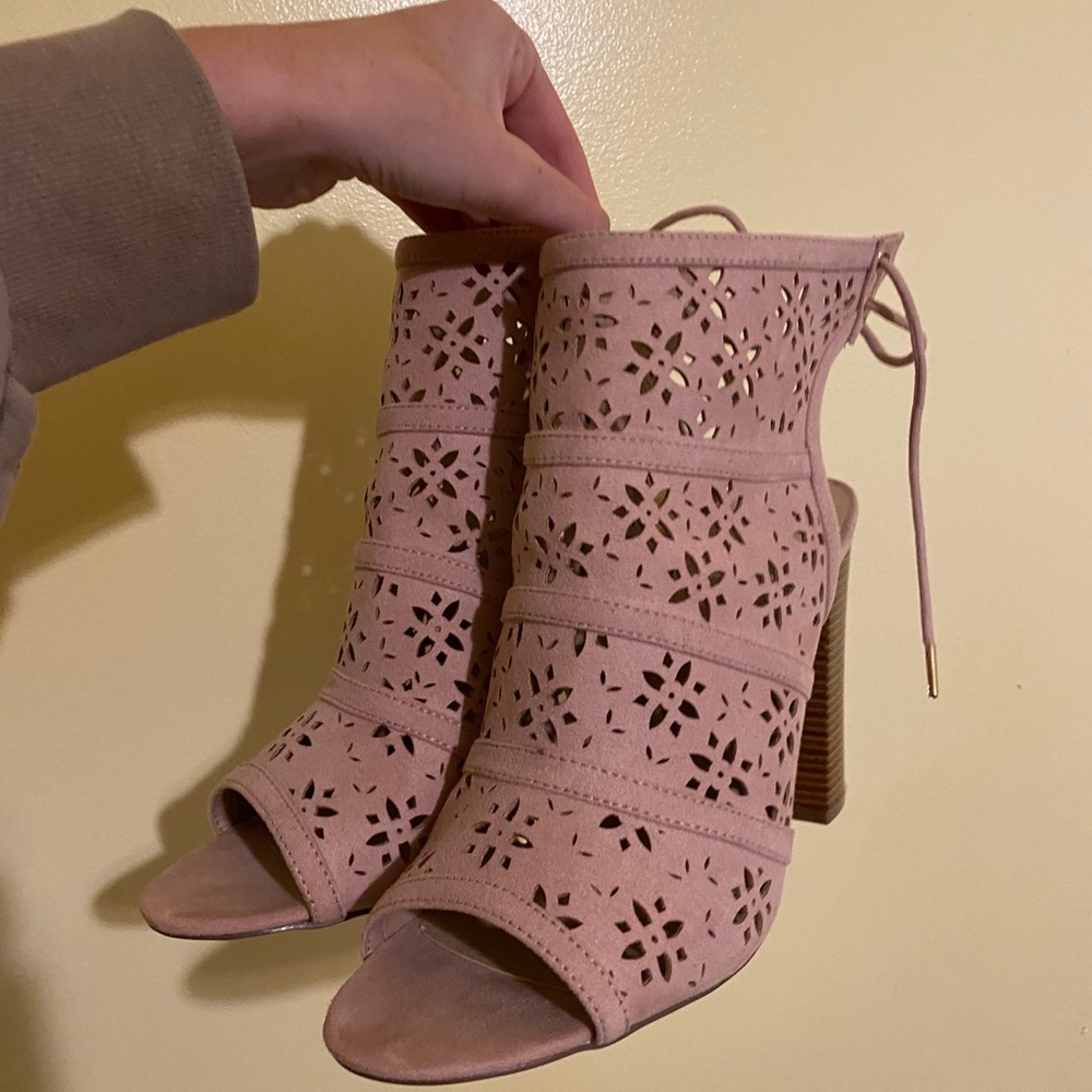 Tie Up Pink Heels